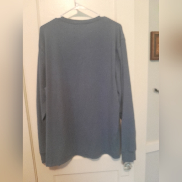 Men's French blue long sleeve henley shirt from Saddlebred, size large - Picture 3 of 3